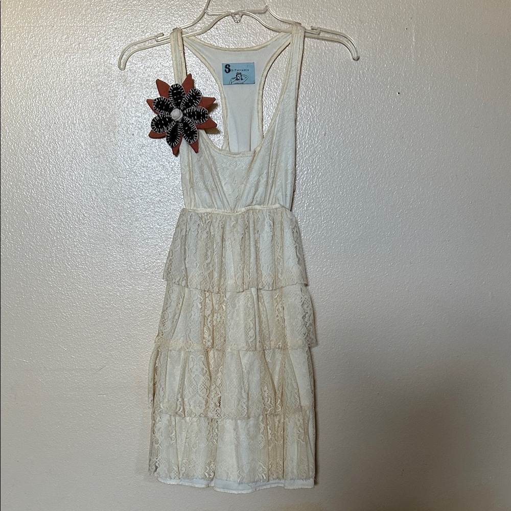 Judith March Cream Lace Backless Dress